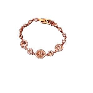 Givenchy Rose Gold Tone Crystal Rhinestone Bracelet Link